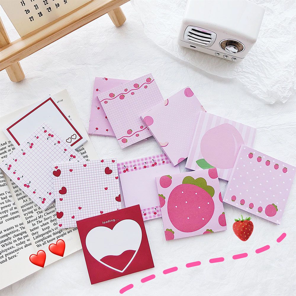 50Sheets Leuke Roze Serie Sticky Notes Kawaii Memo Pad Scrapbooking Planner Stickers Papier Bladwijzers Koreaanse Briefpapier