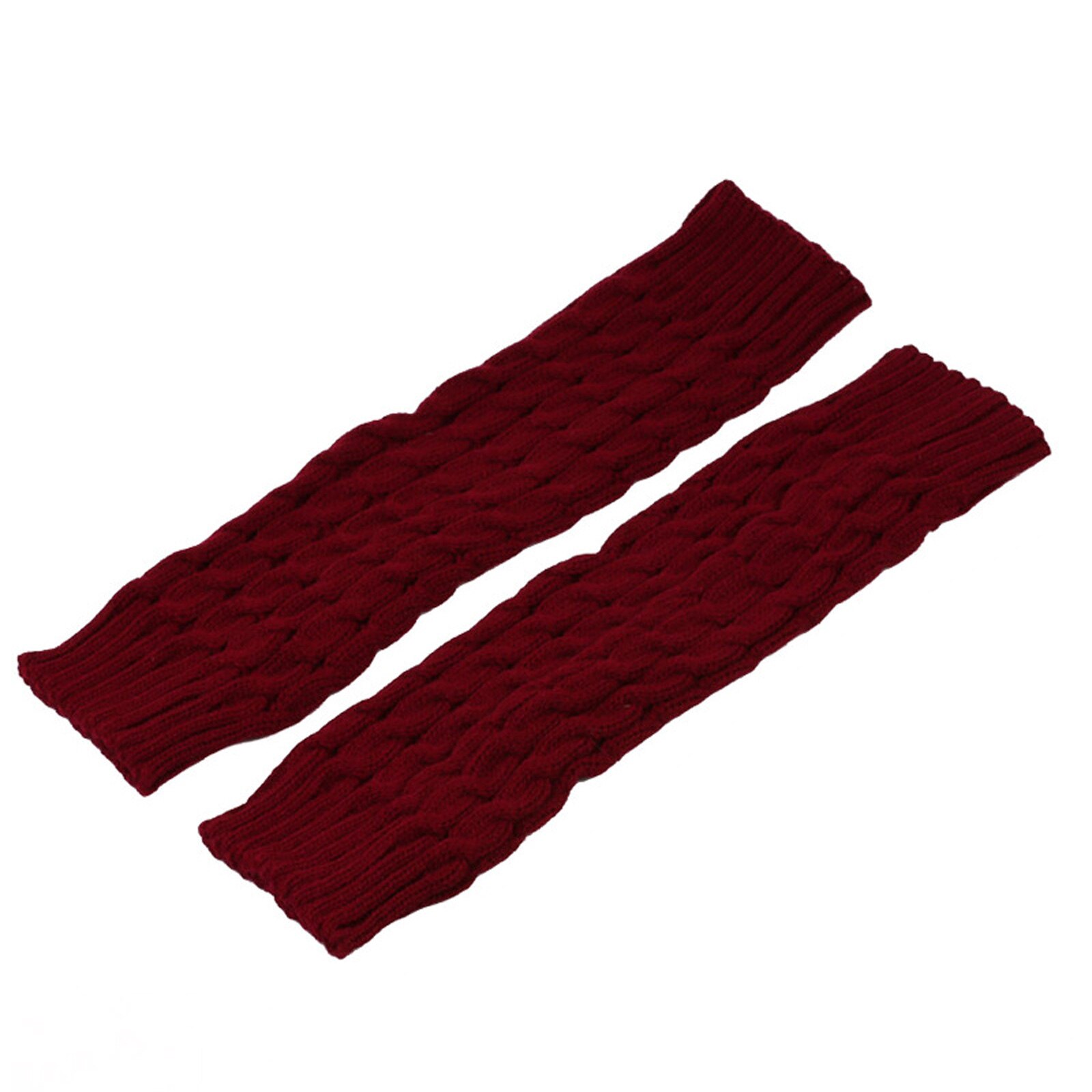 Frauen Gestrickte Häkeln Winter Warme Beinlinge Lange Socken Slouch Leggings Damen Solide Stricken Knie Bein Lange Socken NOV99: wine red