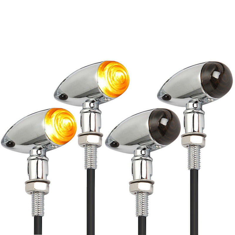 4x Chrome Motorcycle Richtingaanwijzers Licht Voor Yamaha V-Star Xvs 250 650 950 1100 1300 Custom Silverado Road star Xv 1600 1700