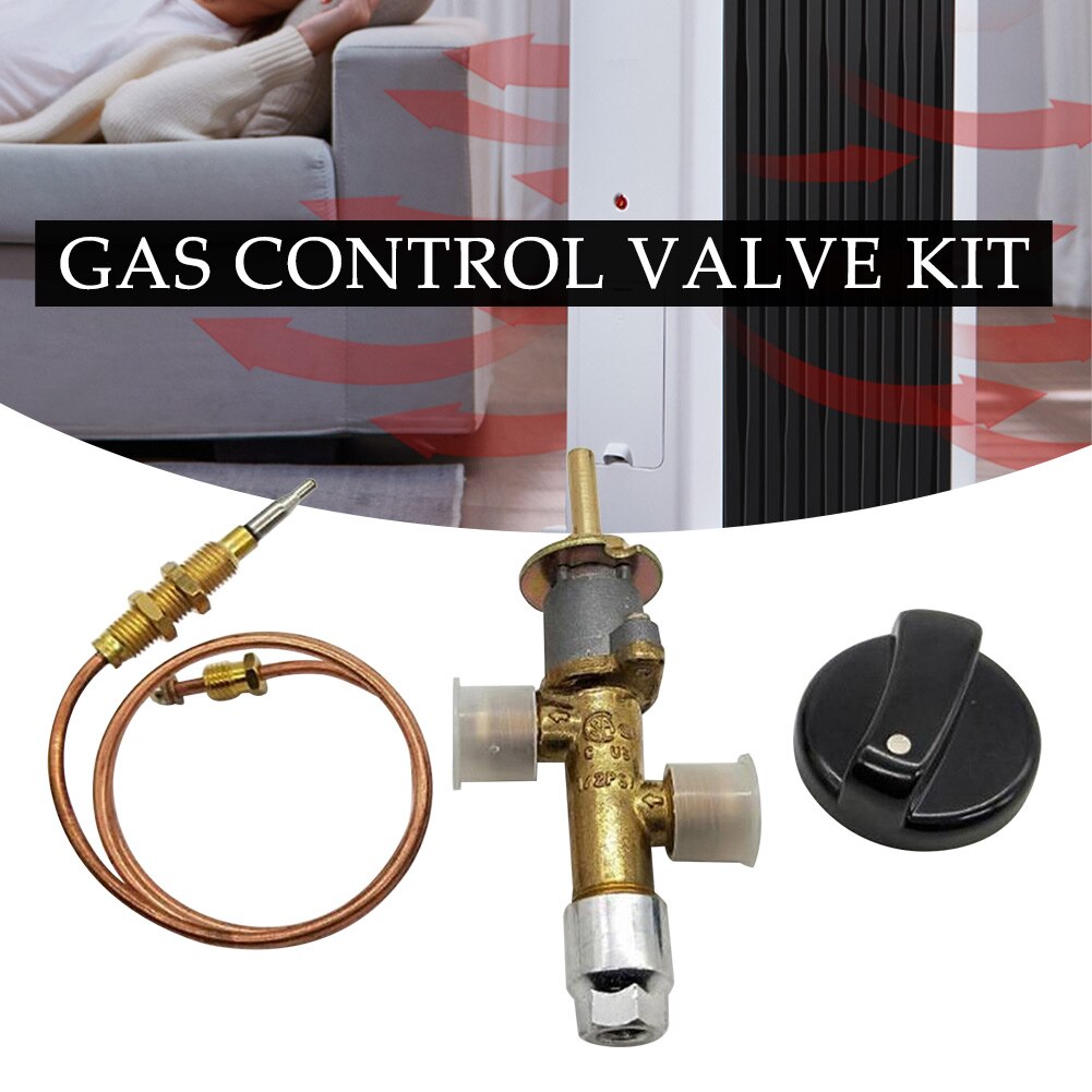 Knob Fireplace LPG Propane Low Pressure Gas Control Kit Fire Pit Heater Brass Thermocouple Universal Safety