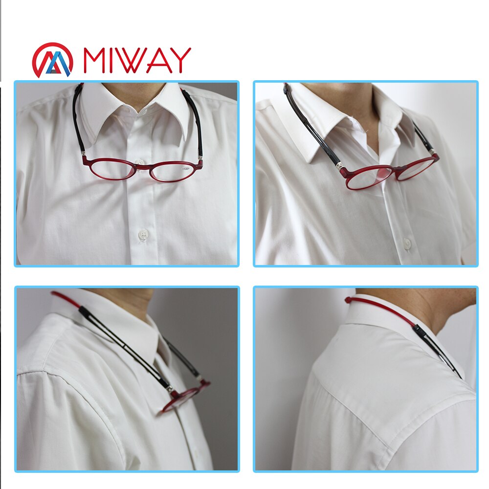 MIWAY unisex Einstellbar Hängenden Hals Brillen Falten Magnet Lesebrille Frau Männer Dioptrien Leser Brillen