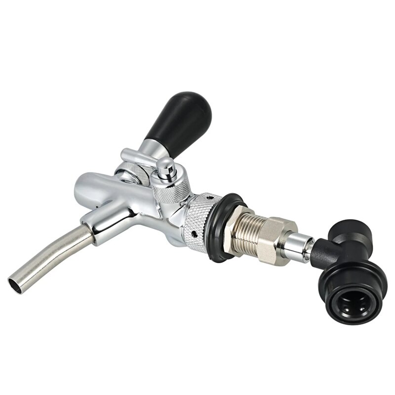 Bier Tap Verstelbare Stroomt Chrome Tapbier Tap G5/8 Schacht Lange Steel Home Brew Beer Keg Kranen Met ball Lock Disconnect