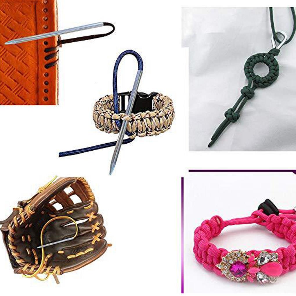 4pcs Paracord Stitching Set Stainless Steel Bracelet Leather DIY Weaving Paracord Lacing Needle Smoothing Tool