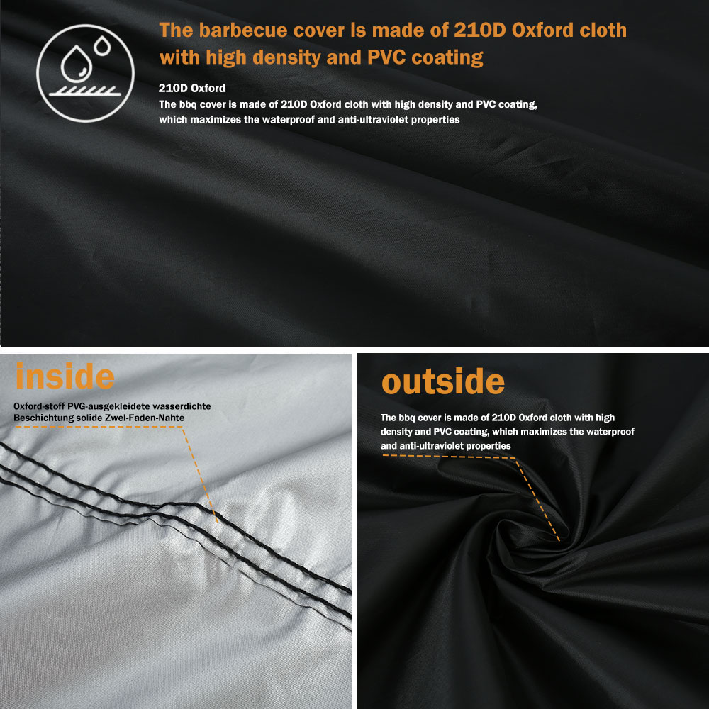 Grill Cover Round Rectangle Outdoor Waterproof Oxford Cloth Stove BBQ Protective Covers Heavy Duty Dustproof Garden Accessories