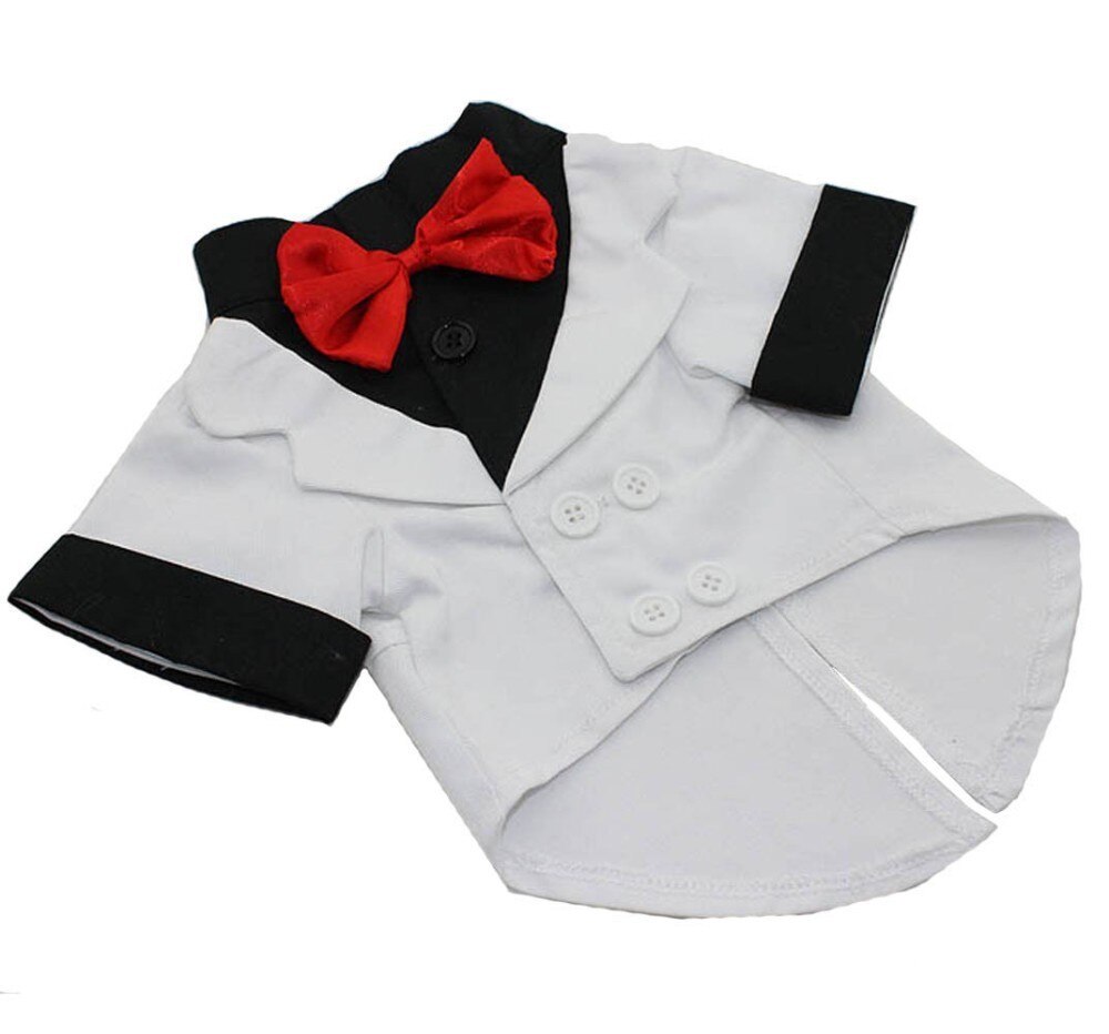 AHUAPET Tuxedo Dog Suit For Pug Clothes Large Clothes Jacket For Dog Tuxedo Costume Big Dogs Coat Stripes Clothes Pet Apparel: B / L-L