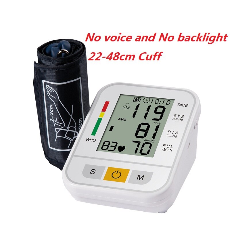 Arm Automatic Blood Pressure Monitor BP Sphygmomanometer Pressure Meter Tonometer for Measuring Arterial Pressure Backlight: Ordinary model