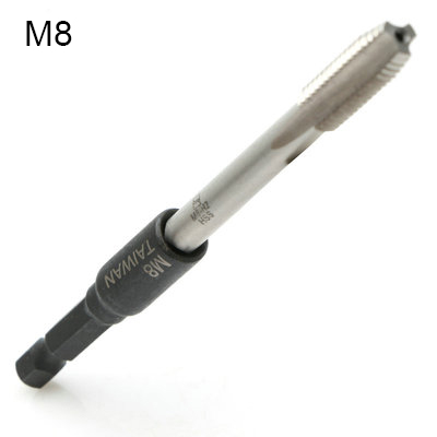 M4-M16 Tap Die Socket Adapter 1/4'' Hex Shank Square Driver Thread Tap Adapter Screw Tapping Chuck for Machine Tap Power Drill: with Tap M8