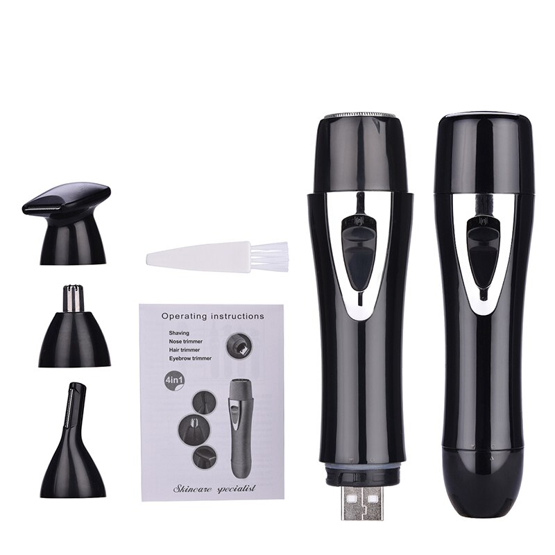 4 in1 elektrisk wonme hårfjerning dame shaver øre næse øjenbryn trimmer usb genopladelig barbering til bikini ansigt læbe arm ben krop