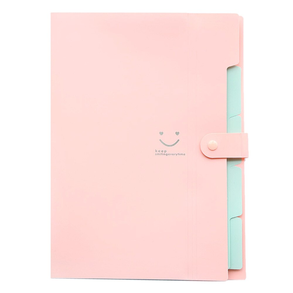 A4 Bestand Document Bag Pouch Bill Map Houder Organizer Fastener Kantoorbenodigdheden Verse Snoep Kleur Multi-layer Bestandsmap bestand: B