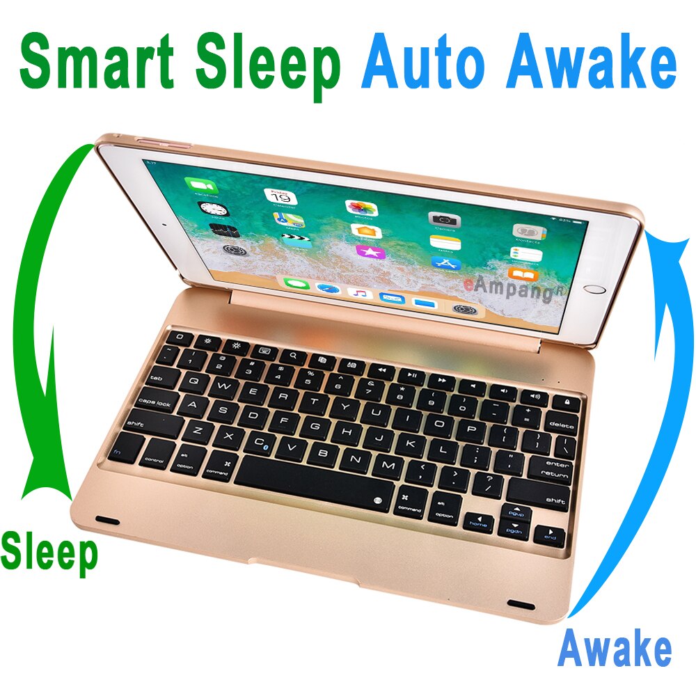 Smart flip cover til apple ipad 9.7 6 6th generation tastatur cover  a1893 a1954 trådløst bluetooth-kompatibelt tastatur cover