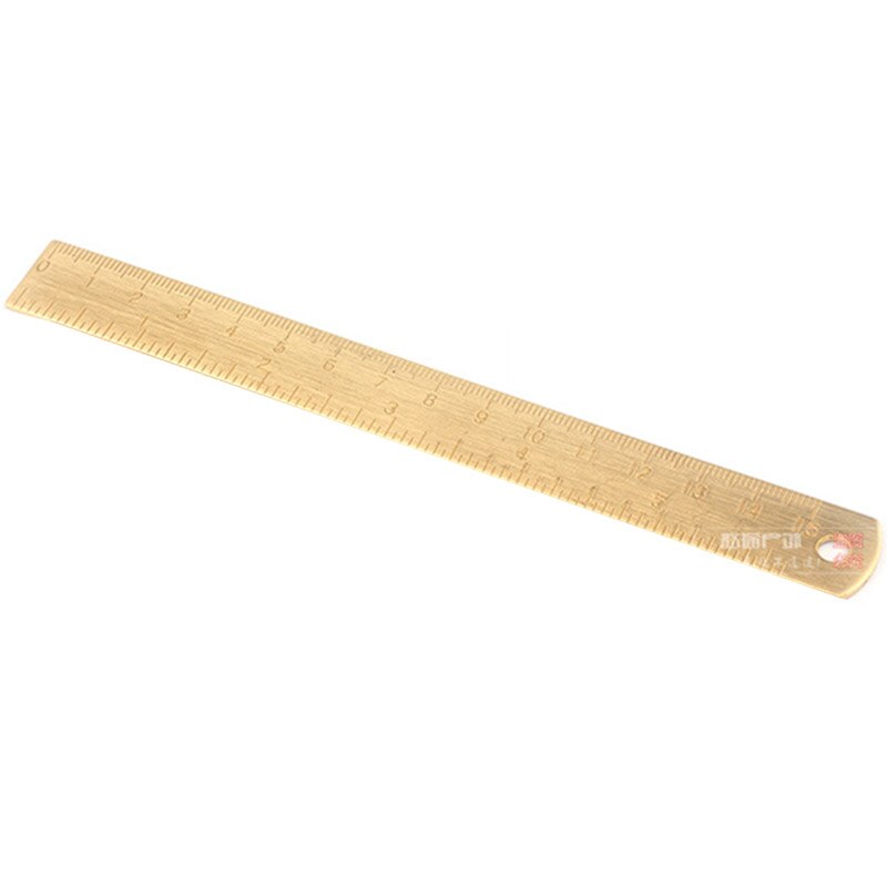15cm tykke kobber lineal vintage ren messing bogmærke lineal mini kobber maleri tegning værktøj linealer: Messing lineal