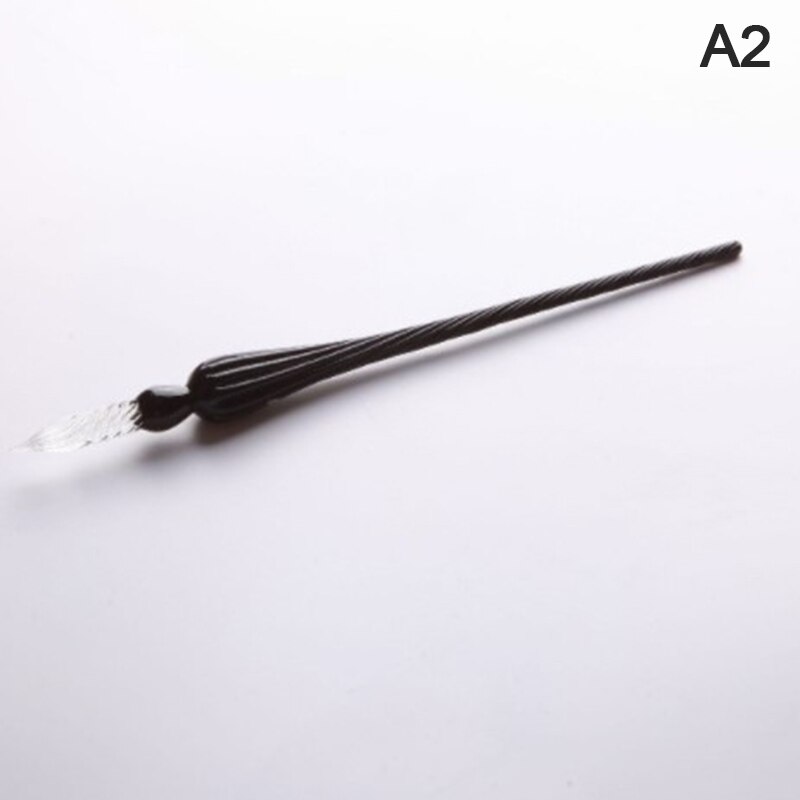 Vintage Handmade Glass Dip Signature Ink Fountain Pen Writing Tool Offices School Stationery With Box: Black