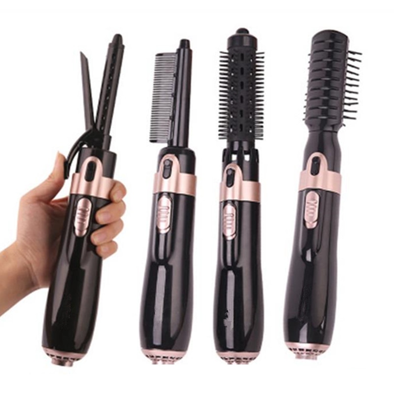 Multifunctional 4 in 1 Electric Hair Dryer Brush Hair Straightener Curler Brush Negative Ion Air Comb Hair Styler Tools 40#