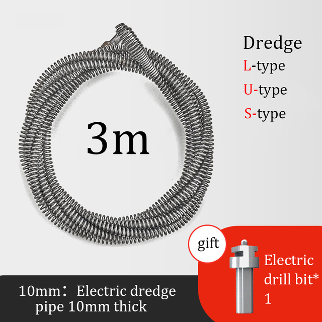 Toilet Kitchen Bathroom Drain Dredging Spring Sink Cleaner Sewer Dredging Tool Kitchen Drain Snake Spring Pipe Dredging Tool: Silver 3M