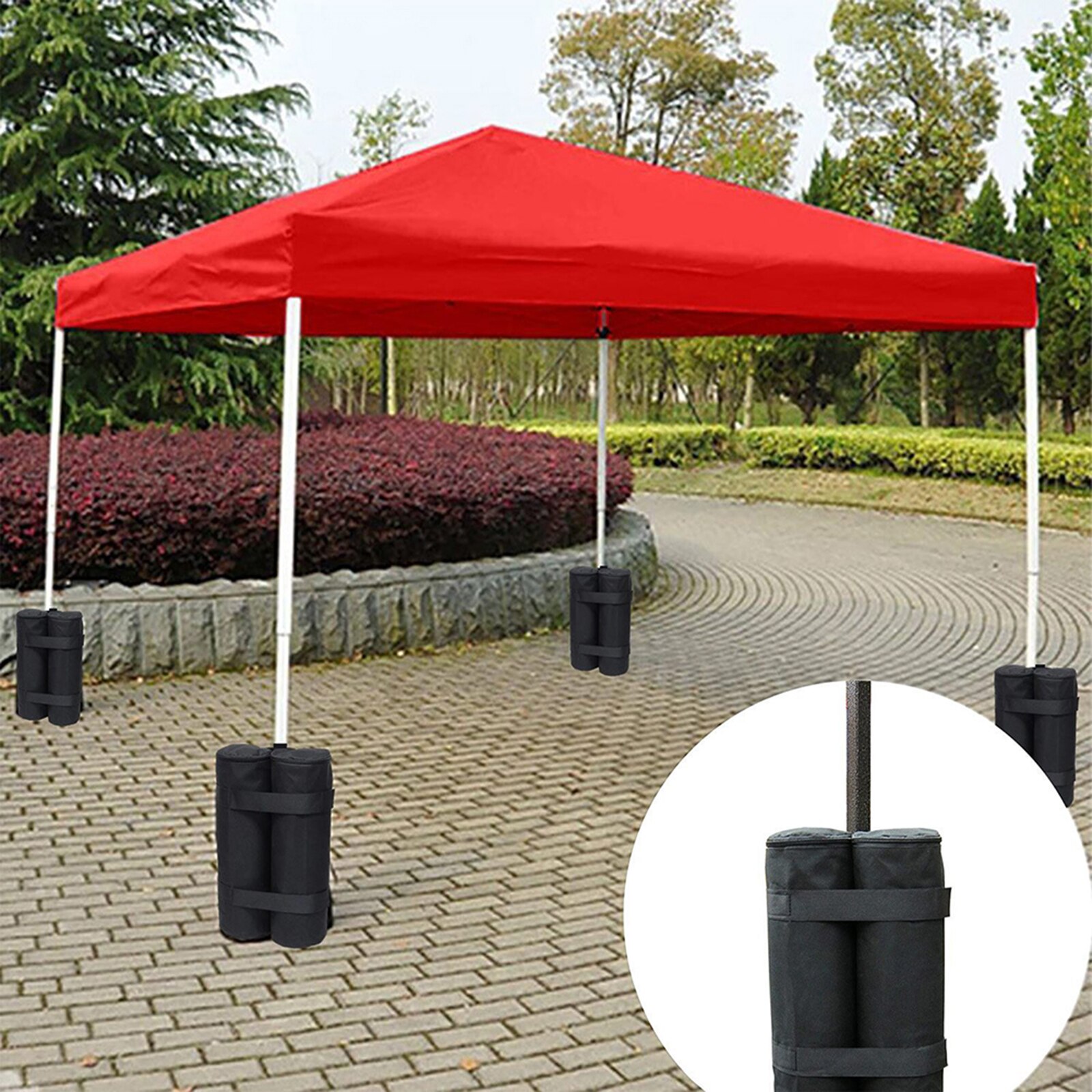 4pcs Sandbag Gazebo Weight Bags Umbrella Legs Sandbags Weights Multifunctional Outdoor15x9in Dual Zipper Oxford Cloth