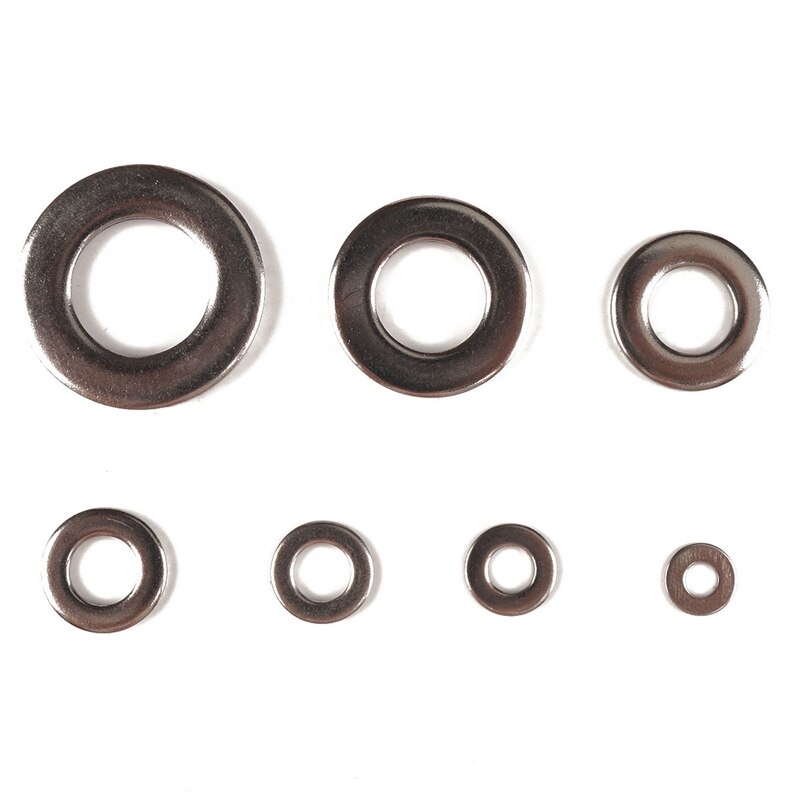 720PCS Stainless Steel Flat Washers Hardware Set 7 Sizes M3 M4 M5 M6 M8 M10 M12