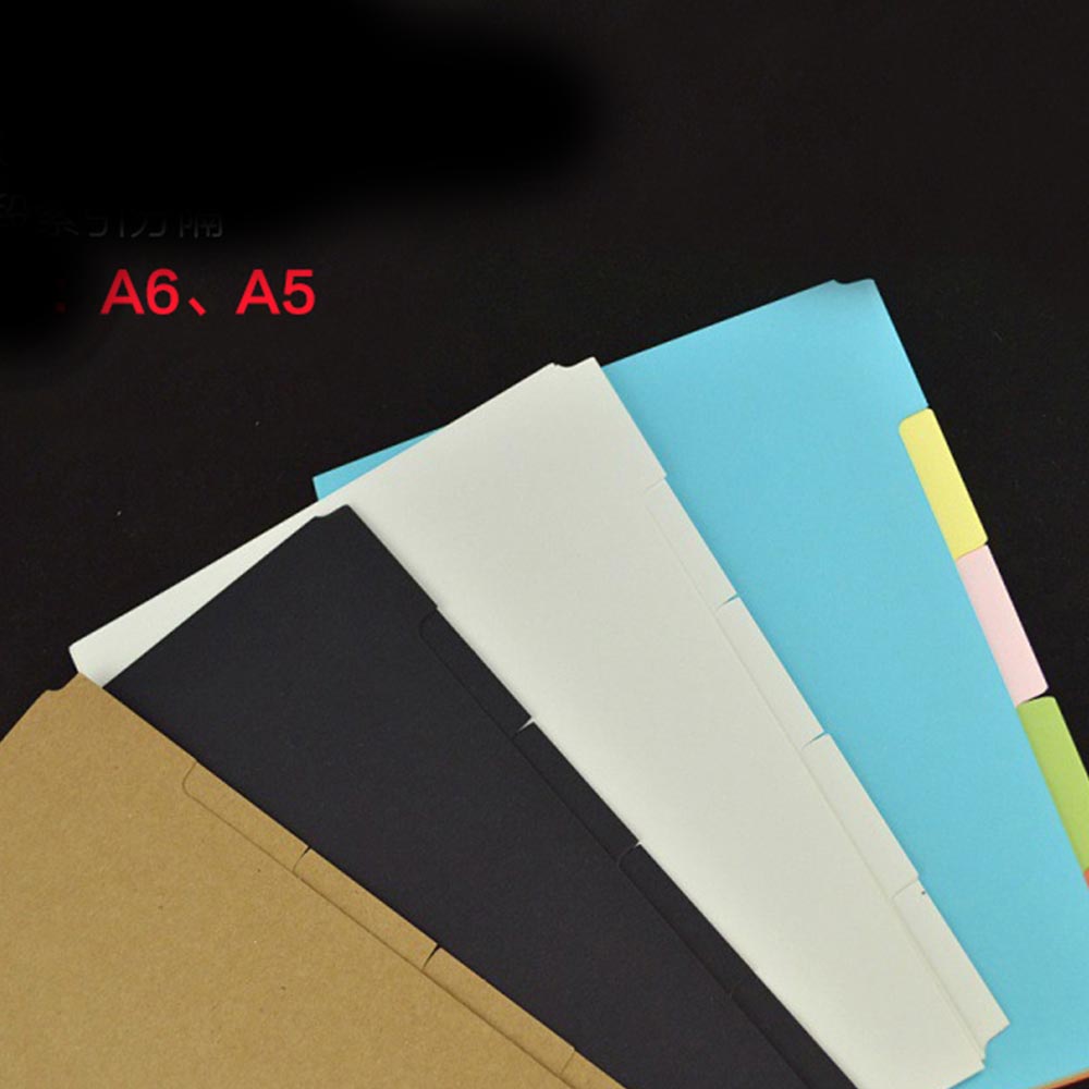 Coloré épais papier séparateur anneaux cahier 6 trous Index Page A5 A6 feuilles mobiles journal catégories clins journal