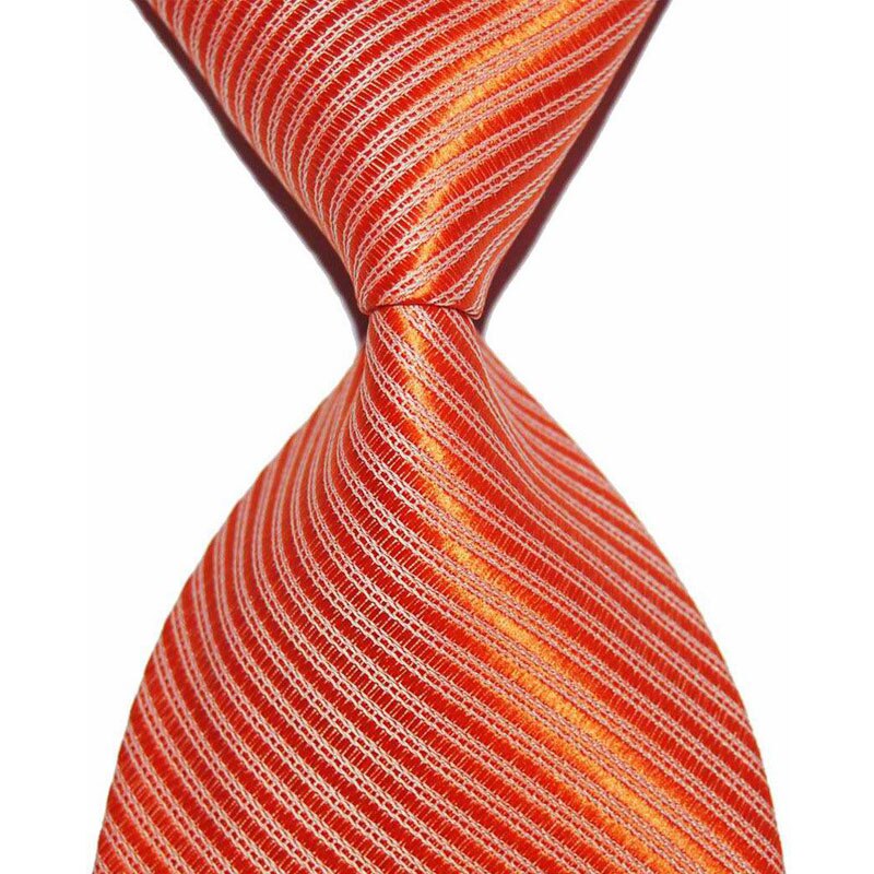 Couleur unie rayé cravate pour hommes cravate soie 10cm largeur Jacquard tissé vêtements de cérémonie affaires de mariage fête de noël: Orange
