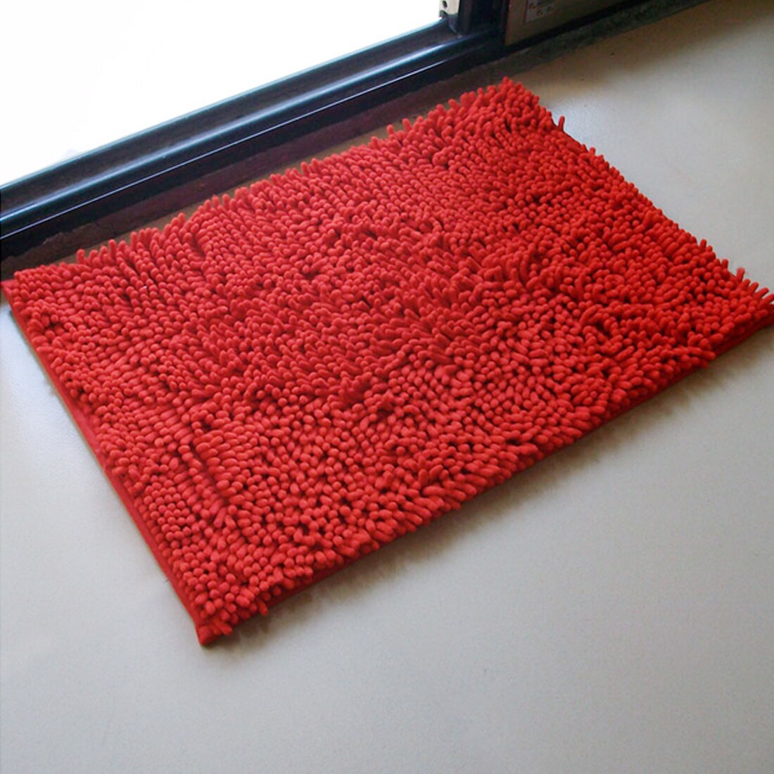 NewBath Mat Bathroom Carpet Bathroom Mat For Toilet Bathroom Rug Toilet Mat Tub Rug Anti-slipping Absorbent Soft Chenille: Red / 40x60