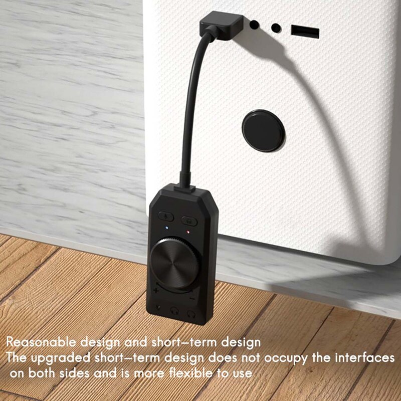 USB Sound Card 7.1 Channel 3.5Mm Audio Interface USB2.0 Microphone Headset Game Sound Card For PC Laptop Tablet