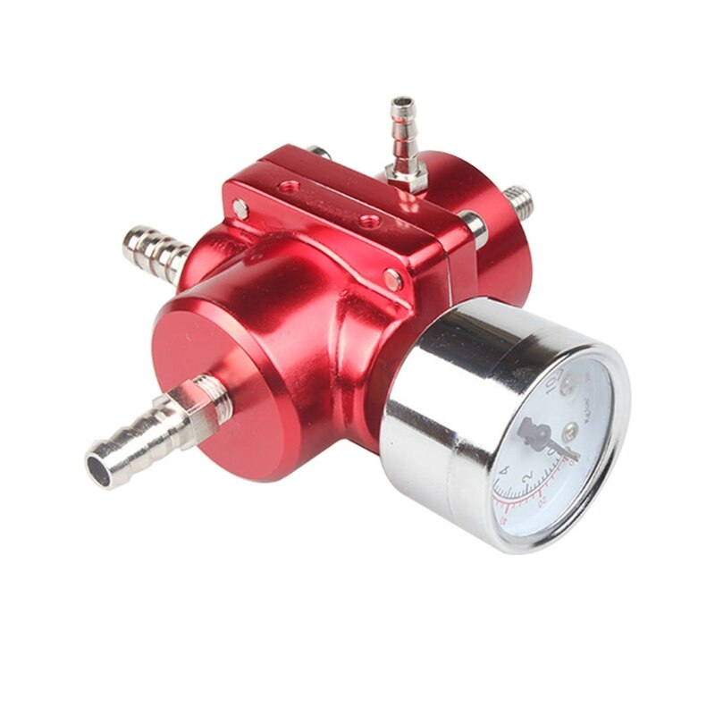 EPMAN-jdm Universal 0-140 PSI Adjustable Fuel Pressure Regulator FPR /Gauge Red Blue Silver Black EP-FPR003: Red