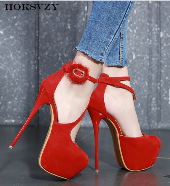 ¡Novedad de ! Baotou zapatos de tacón Ultra alto con tacón fino de visón, sandalias JXQ