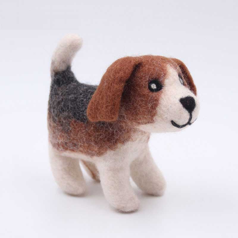 Håndlavet hund uld nålefiltdukke legetøjsdekoration til børn børn fødselsdag jul