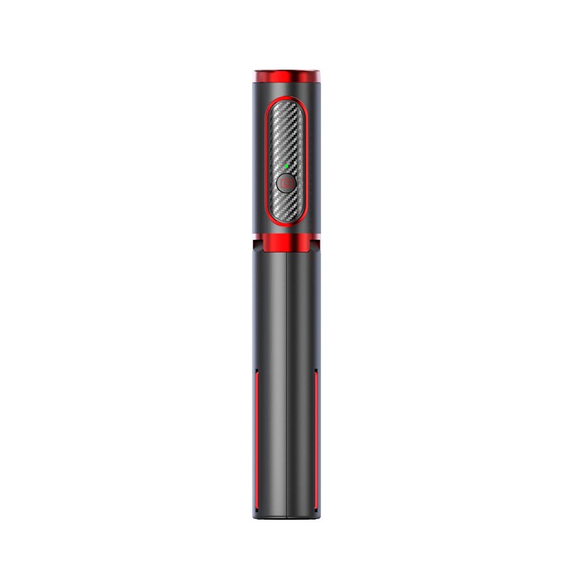 Draadloze Bluetooth Compatibel Selfie Stok Uitschuifbare Monopod Afstandsbediening Selfie Stok Statief Voor Iphone Xiaomi Huawei Selfie: Black Red