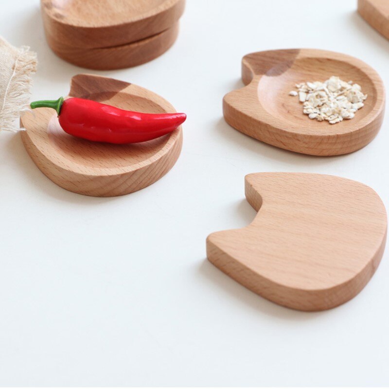 Kat Japanse Saus Schotel Beuken Hout Cartoon Creatieve Kleine Houten Schotel Thuis Keuken Praktische Servies Desktop Decoratie