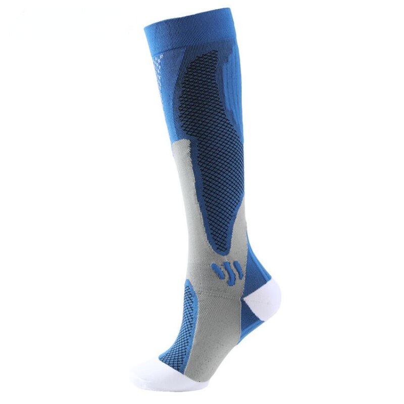 1 Pair Unisex Compression Socks Women Men Anti Fatigue Pain Relief Knee Sports Magic Socks Outdoor Cycling Elastic Socks: blue / L-XL