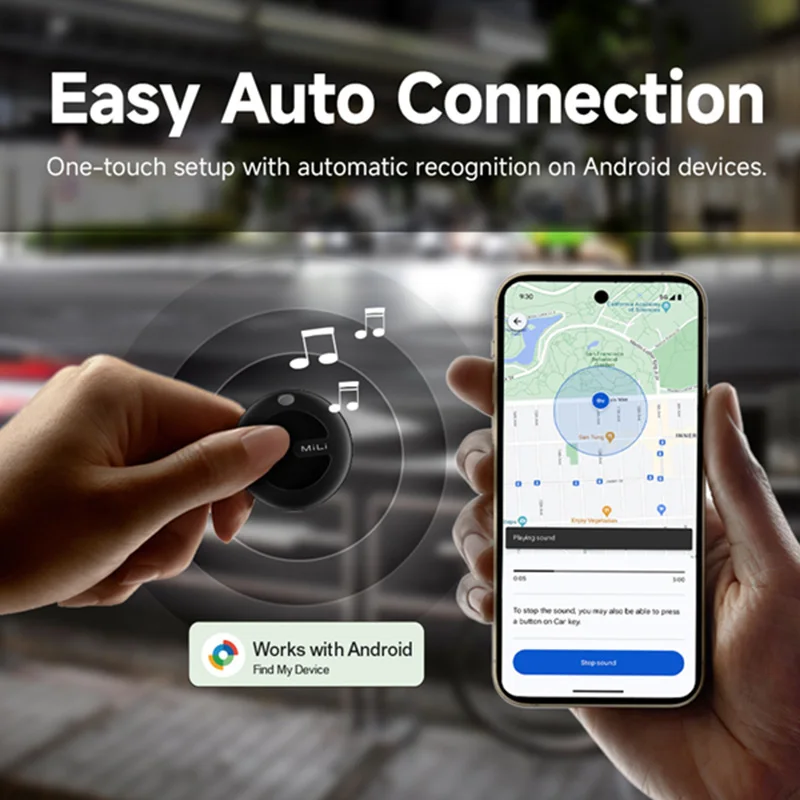 Mini rastreador inteligente con Bluetooth, localizador portátil con Bluetooth, Google Find My Device para Android, buscador de llaves de artículo antipérdida