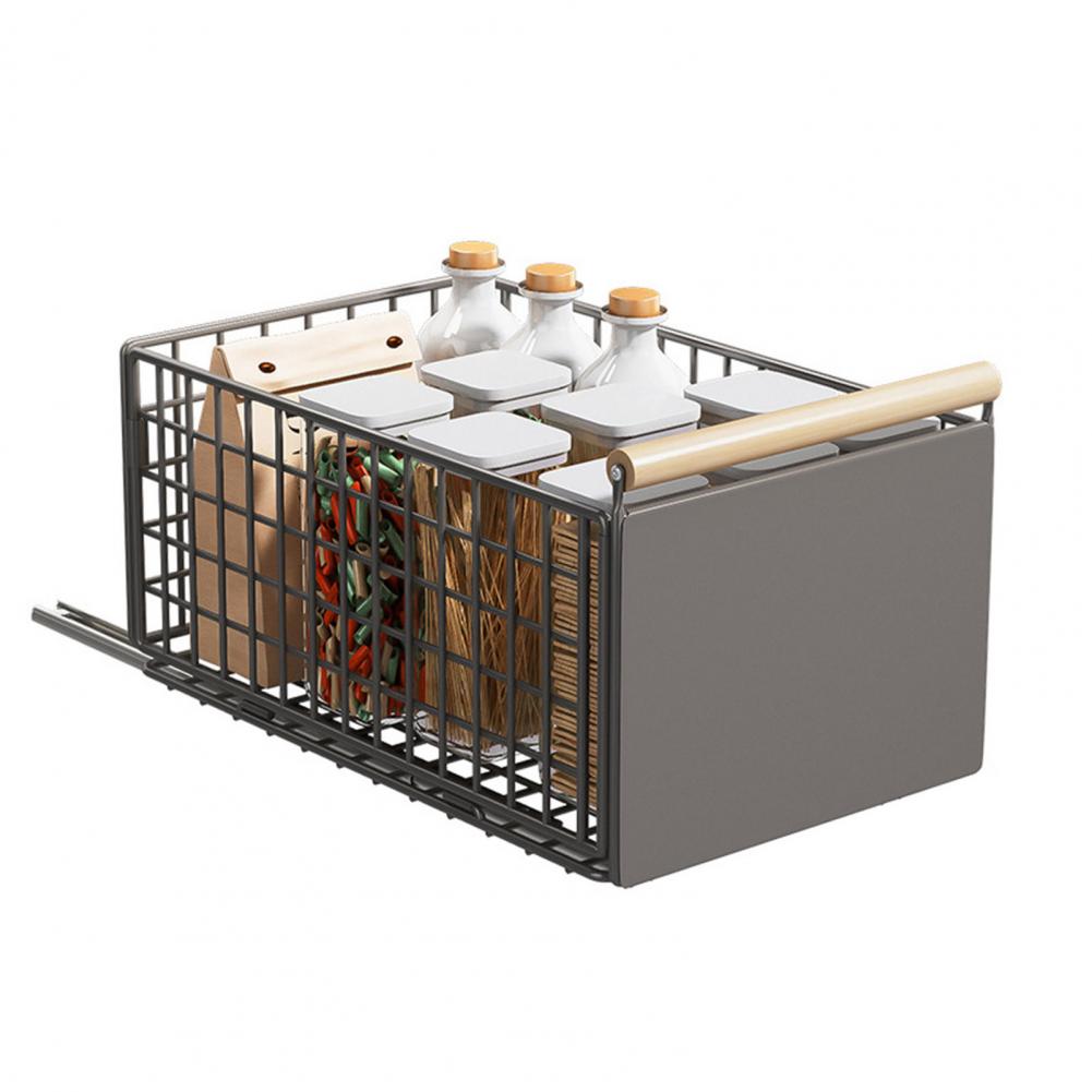 Cabinet Drawer Rack Self-adhesive Sliding No Drilling Foldable Sliding Cabinet Organizer Heavy Duty Pull-out Pantry Organizer: WHITE