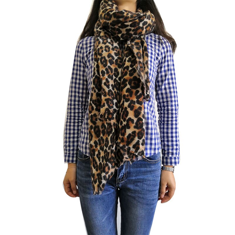 200 x 90cm store tørklæder til kvinder faux cashmere wnter poncho leopard tørklæde kvindeligt sjal kvinders tippet leopard pashmina