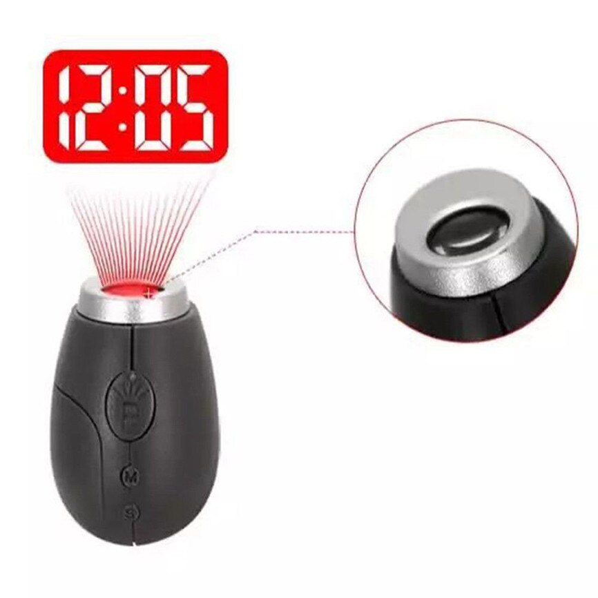 Horloge numérique à projection de l'heure, mini veilleuse led, projecteur, lampe de poche, porte-clés, petite horloge portable, 2.5*3*4cm octobre #3