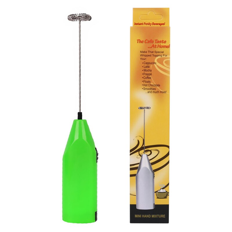 Milk Foamer Coffee Whisk Mixer Electric Blender Egg Beater Mini Frother Handle Stirrer Cappuccino Maker Cooking Tool (1 Pack): Green