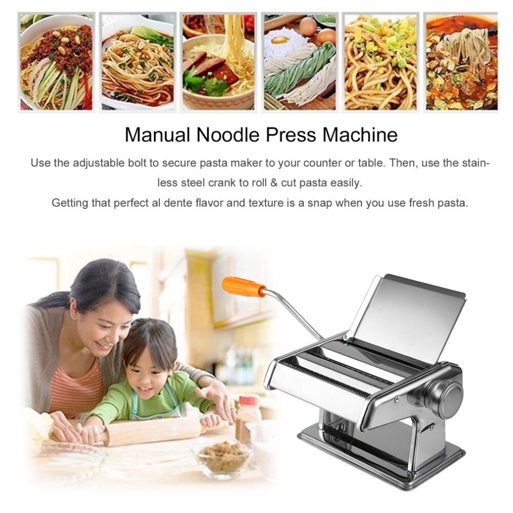 Stainless Steel Manual Noodle Press Machine Household Multifunctional Dumplings Wonton Skin Rolling Machine with Hand Crank