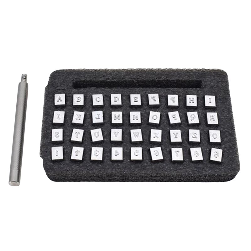 Stahl schlagen Werkzeuge Alphabet knapp Anzahl Stempel einstellen Stanzen Metall Leder Stanzen Werkzeuge DIY Leder Handwerk Werkzeuge: 3.3mm