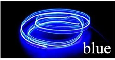 Auto LED Streifen 2 Meter Auto Dekoration Atmosphäre Lampe 12V Flexible Neon EL Draht Seil Innen LED Auto licht DIY: Blau