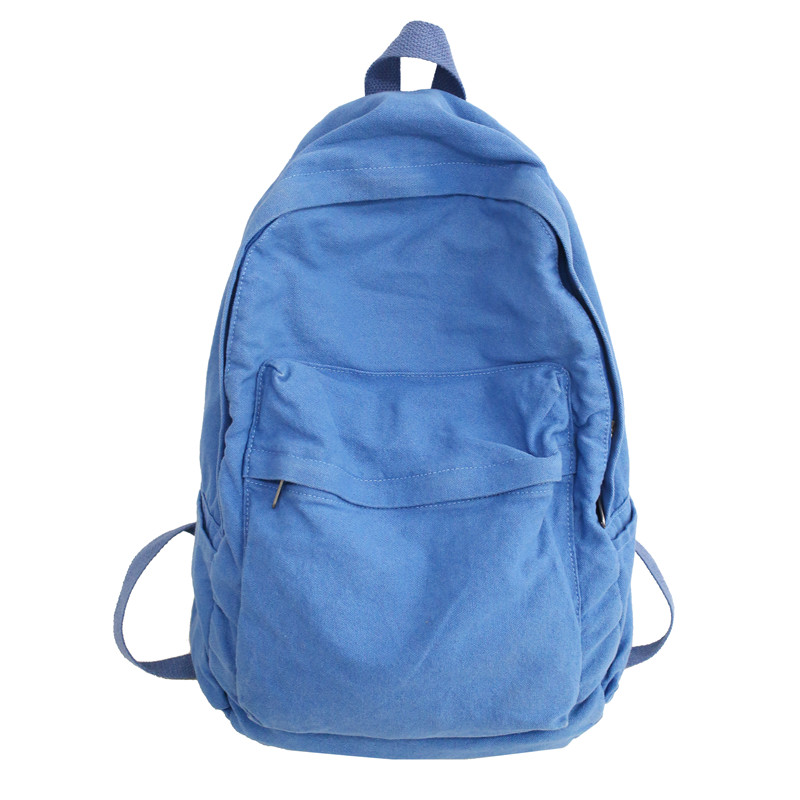 2022 College Student Mode Canvas Vrouwen Rugzak Vrouwelijke Reizen Kawaii Rugzak Dames Rugzak Effen Kleur Schooltas Mochilas: Blue