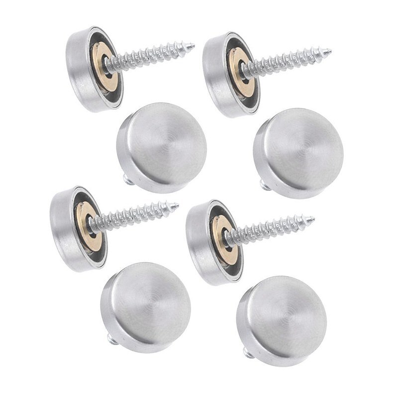 Tapa de tornillo para clavos de espejo de acero inoxidable de 16 mm (8 piezas)