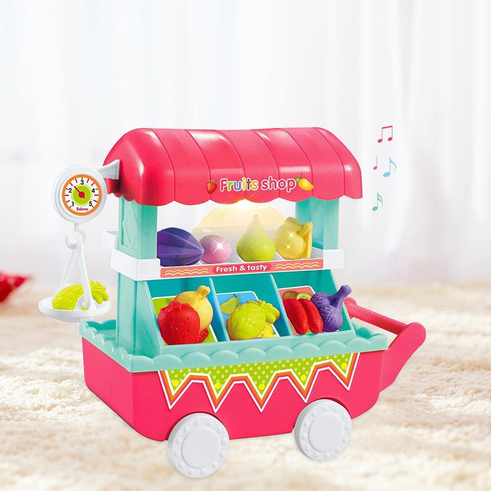 Mini carrito de golosinas para niños, resistente al medio ambiente ABS 19 juegos de bricolaje con música ligera