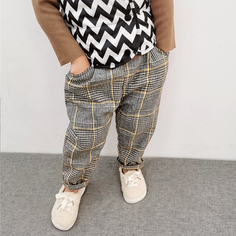 Jongens casual broeken lente geruite broeken kinderen losse lente en herfst kinder single broeken kinderkleding