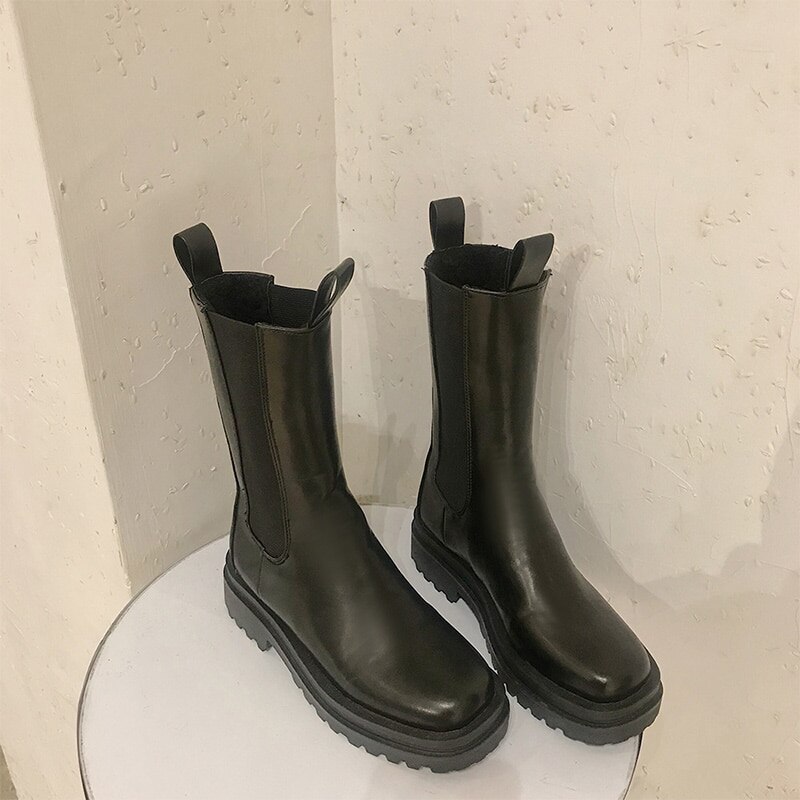 Women Chunky Heel Ankle Boots Woman Shoes Autumn Brand Chelsea Boots Female Platform Boots Lasdies Low High