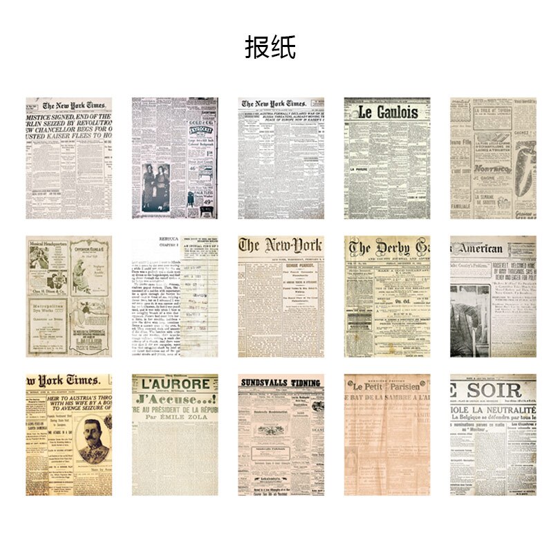 30 arkkia vintage vanha kirjan sivu materiaali paperi tee itse scrapbooking roskapäiväkirja pohja kollaasi kääre koristemateriaali paperi: A 30 arkkia 1 pussi
