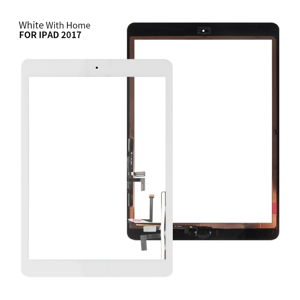Touchscreen Voor Ipad Touch Screen Digitizer Voor Ipad 5 Ipad 9.7 A1822 A1823 Screen Glas Panel Vervanging Sensor: White with Button
