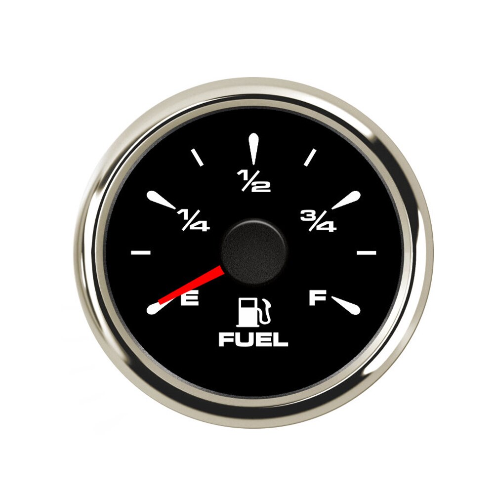52 mm Fuel Level Gauge 7 Colors Backlight Marine Fuel Tank Level Gauge Indicator 240~33ohm Fuel Gauge fit 9~32V Boat Car: Black Silver Gauges