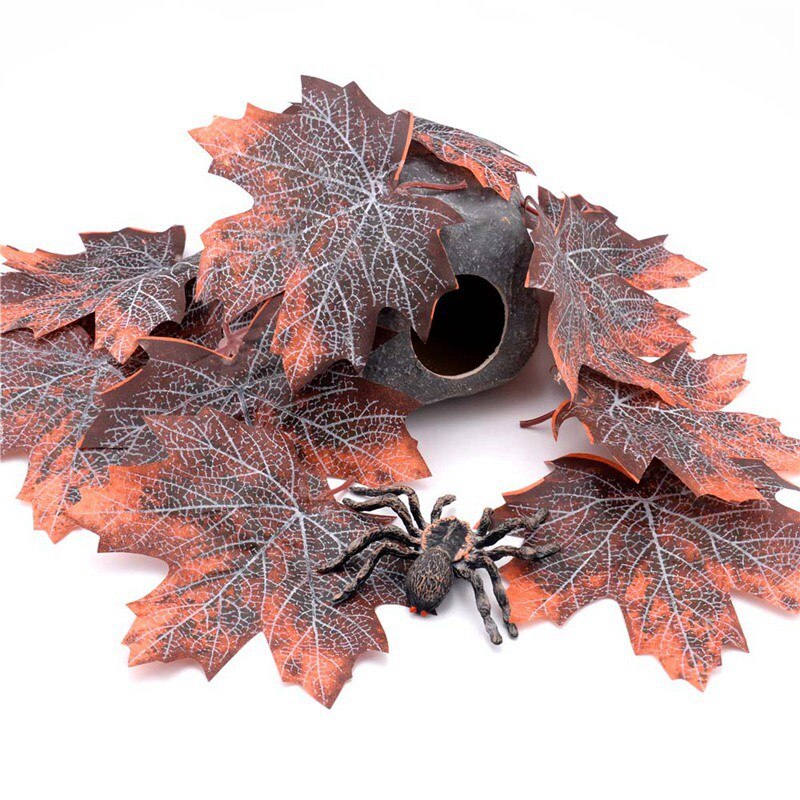 12 stykker kunstigt efterår ahorn efterlader dekorative blade kæledyrsforsyninger til gennemsøgning af hus