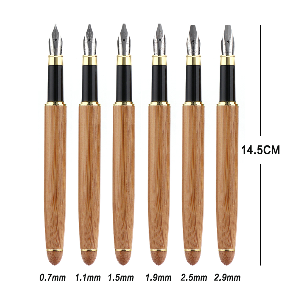 1Pc di Bambù Arte Calligrafia Penna Stilografica Broad Stub Scalpello Punte Pennino 0.7 millimetri 1.1 millimetri 1.5 millimetri 1.9mm 2.5 millimetri 2.9 millimetri Strumento di Scrittura