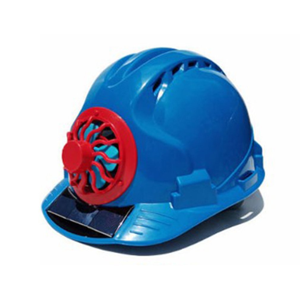 Sikkerhedshjelm med ventilator 2.0 konstruktion skygge solbeskyttelse solopladning hjelm konstruktion hjelm klimaanlæg hat: Blå