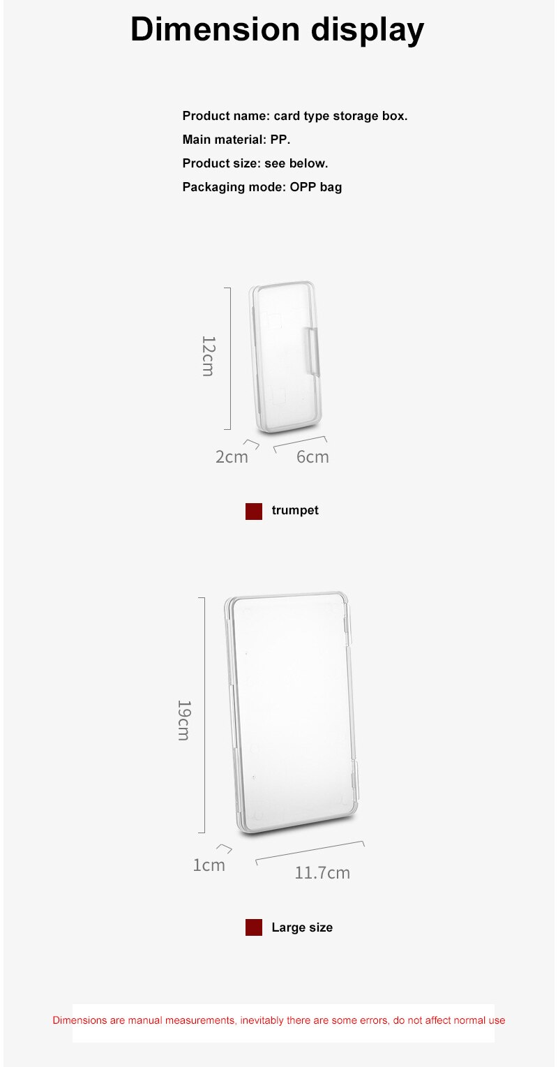 Transparent Plastic Boxes Playing Card Container Plastic Storage Case Mask Box Card Pack Business Card Finishing Box Storage Box